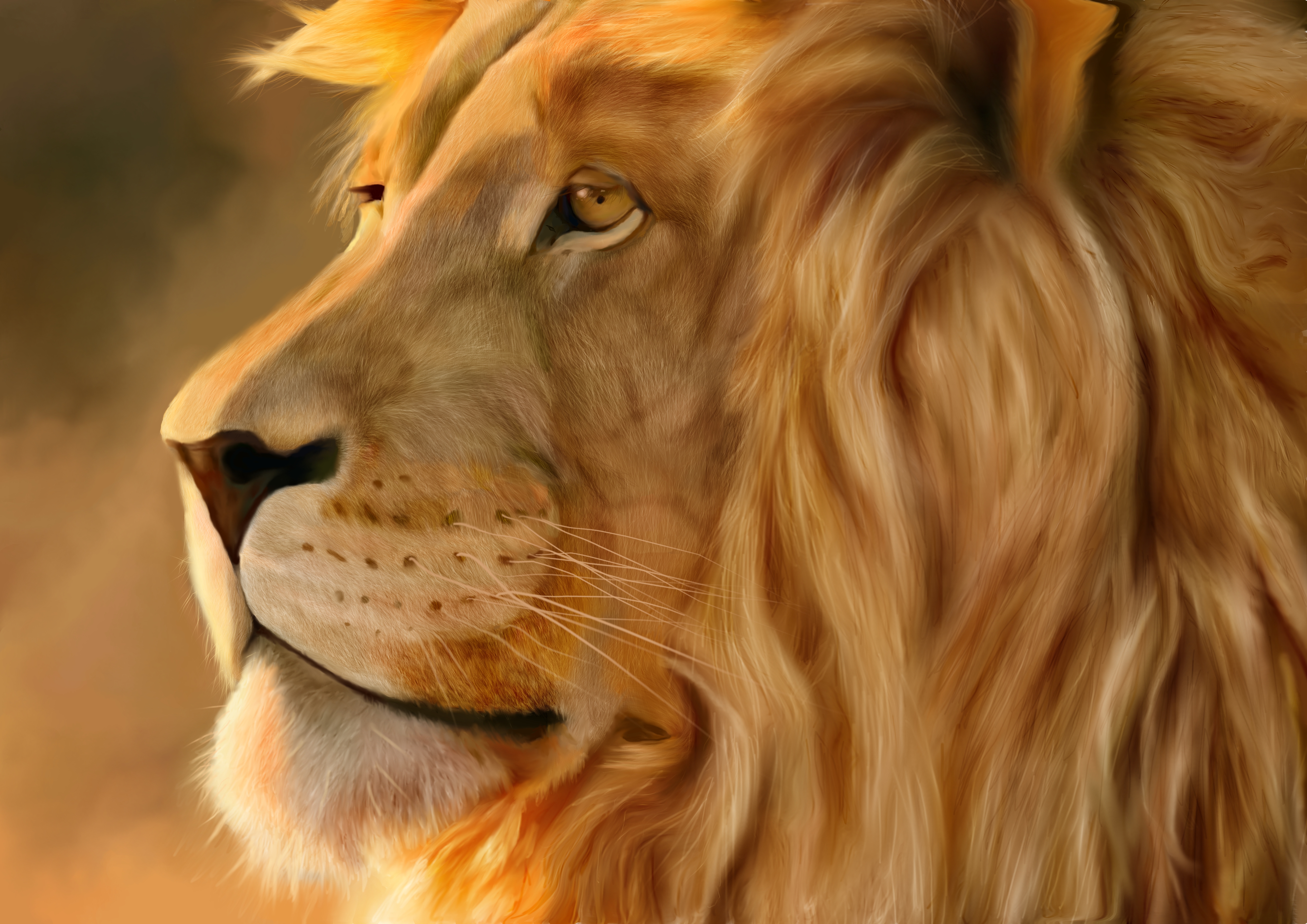 4960x3508 Lion King Digital Painting By Agentdeem17 - Lion Painting Images