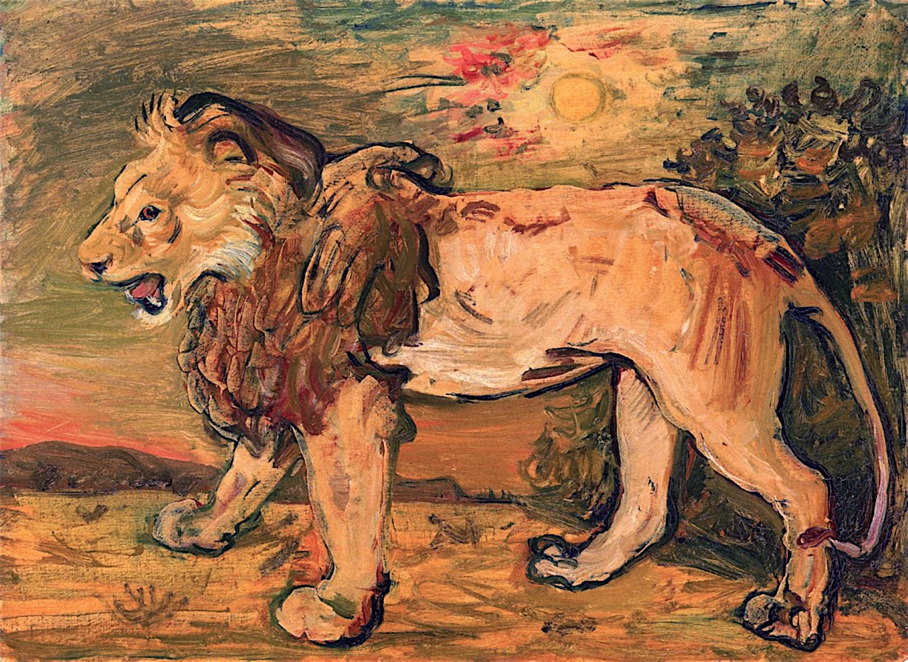 1280x934 Lion Painting Abraham Mintchine Oil Paintings - Lion Painting Images