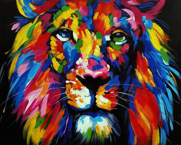600x483 Lion Paintings - Lion Painting Images