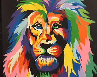 340x270 Lion Painting Etsy - Lion Painting Images
