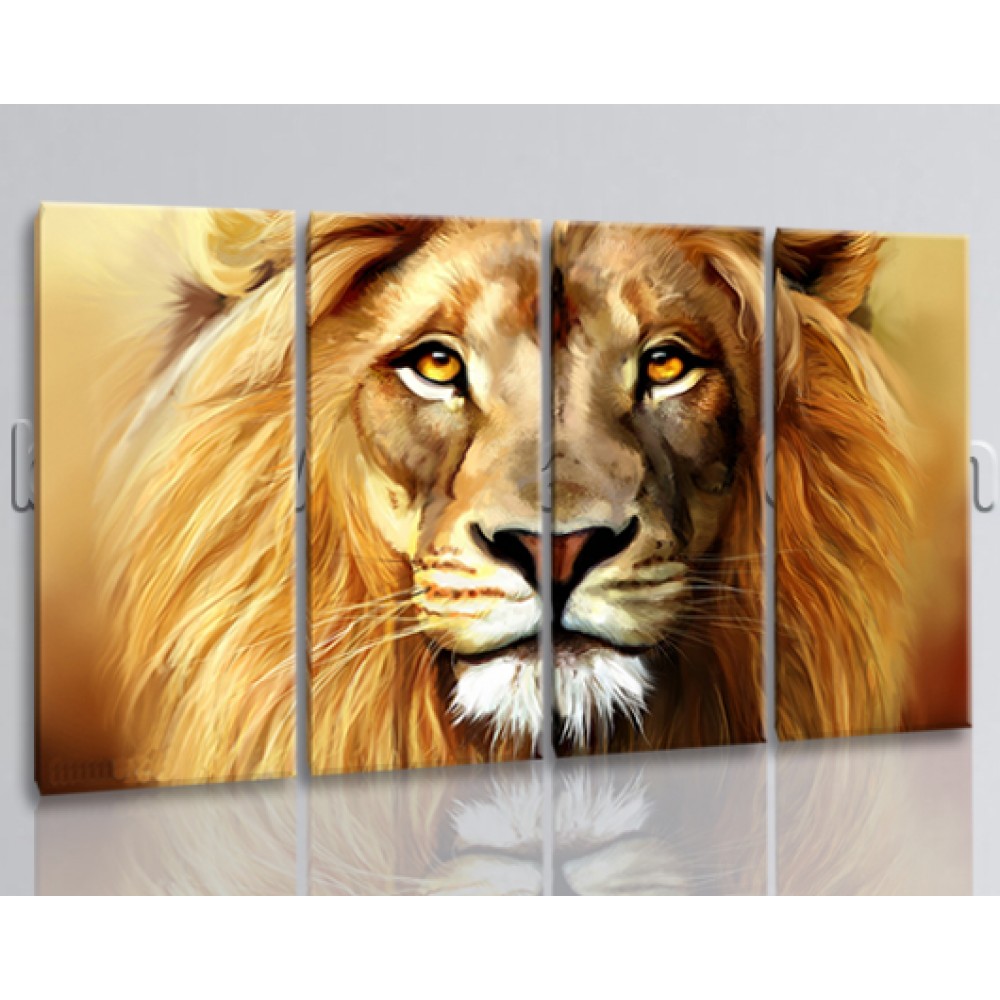1000x1000 Oversized Beautiful Lion Painting Hd Print Abstract Art Living - Lion Painting Images