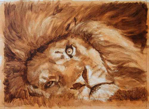 500x364 Lion Painting Tutorial - Lion Painting Images