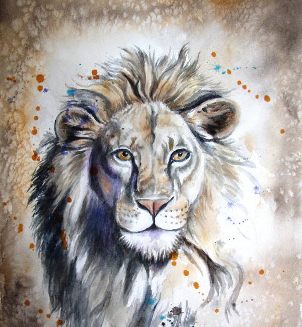 Lion Watercolor Painting