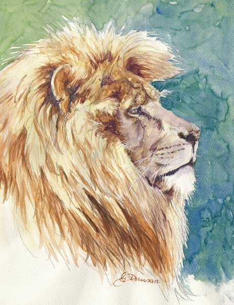 460x600 Lion Watercolor Painting.48 - Lion Watercolor Painting
