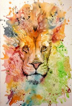 238x350 Artfido Buy Art Online Lion - Lion Watercolor Painting