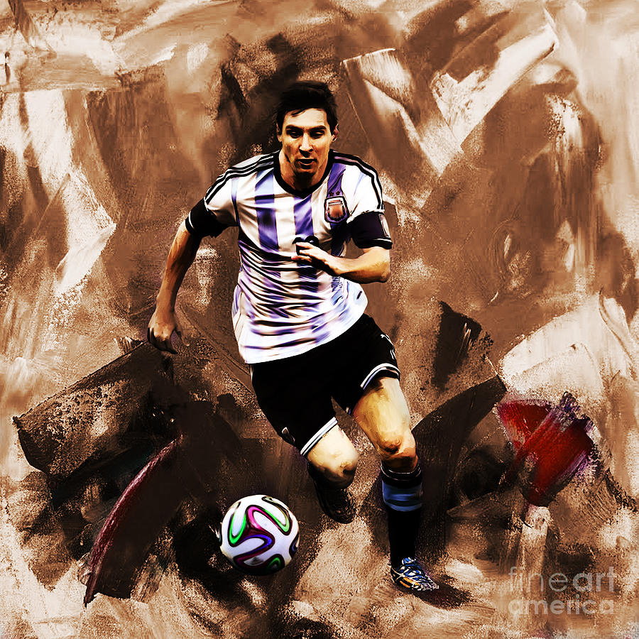 900x900 Lionel Messi 094 Painting By Gull G - Lionel Messi Painting