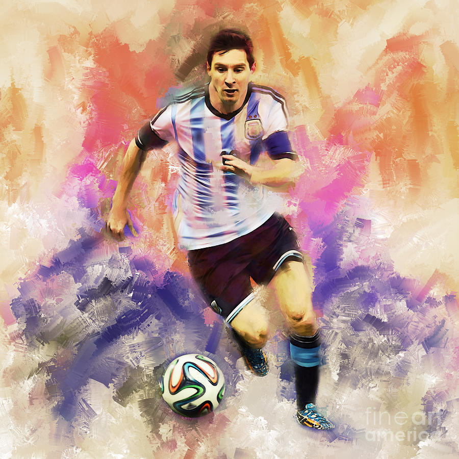 900x900 Lionel Messi 094c Painting By Gull G - Lionel Messi Painting