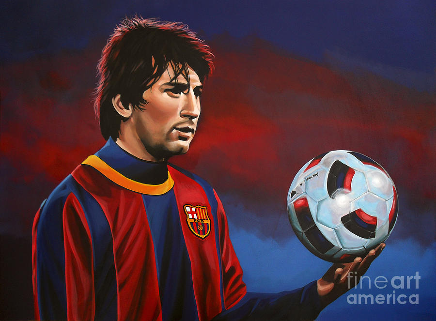 900x663 Lionel Messi 2 Painting By Paul Meijering - Lionel Messi Painting