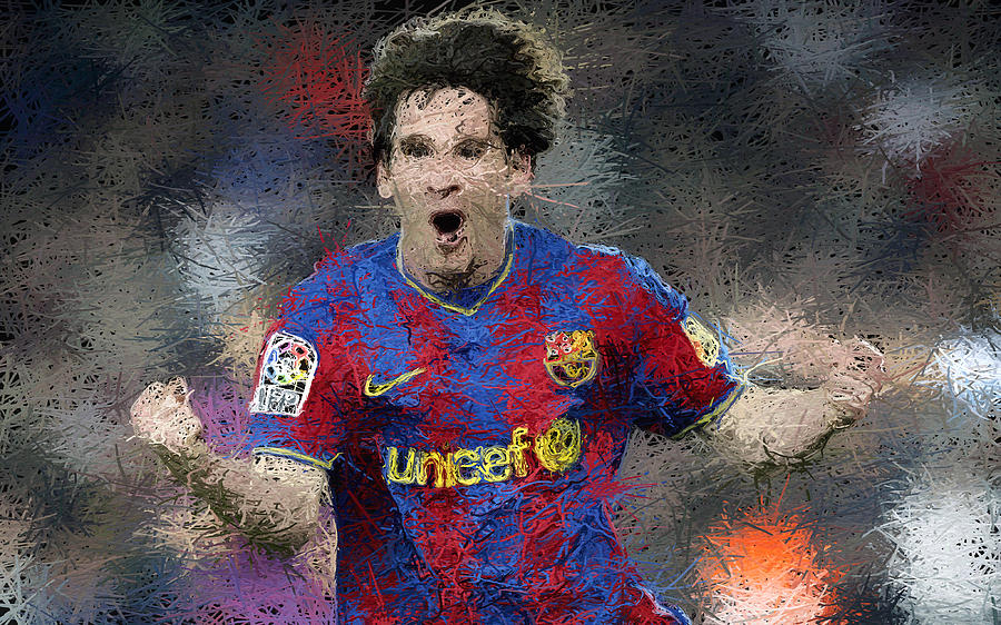 900x562 Lionel Messi Painting By Iguanna Espinosa - Lionel Messi Painting
