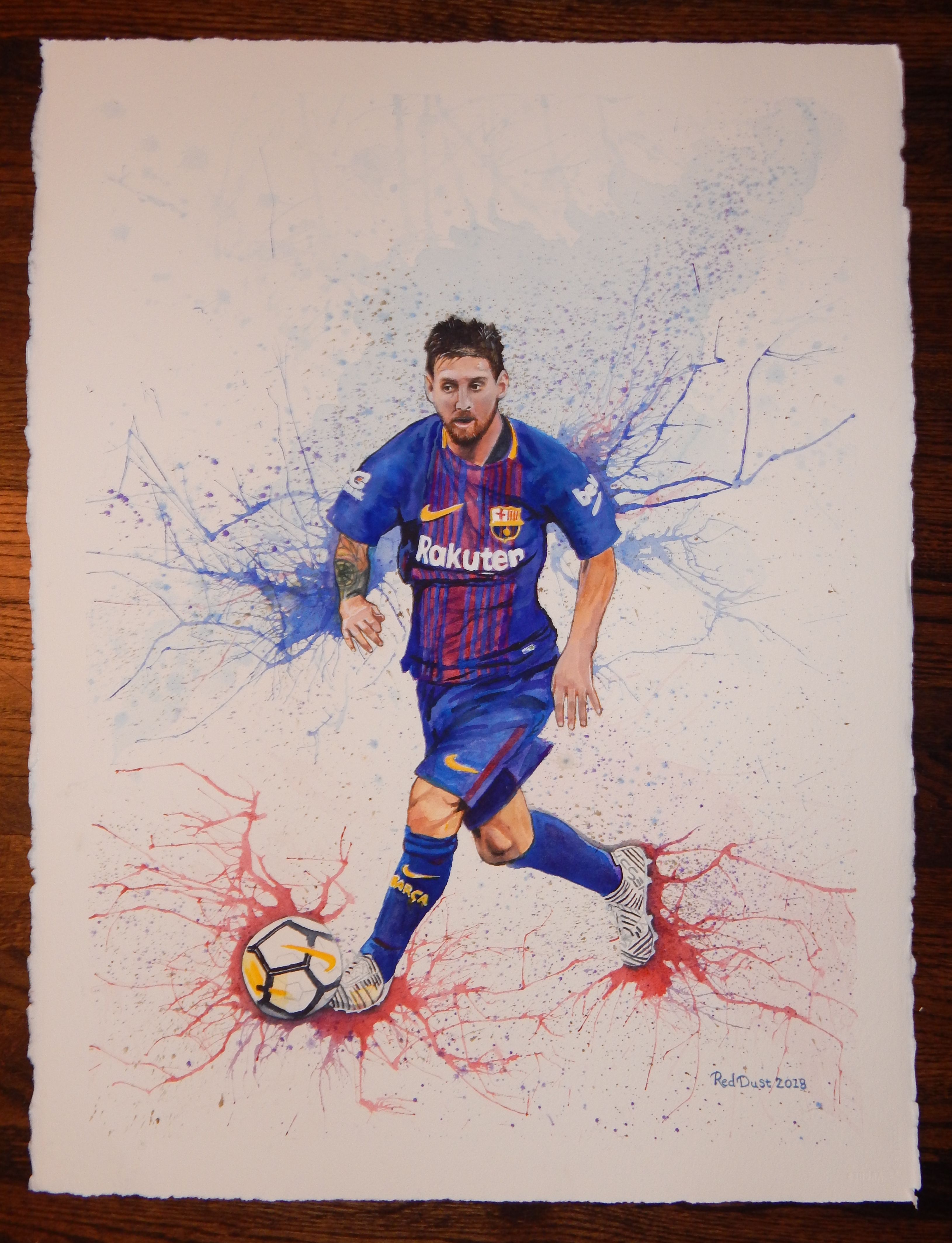3259x4253 Lionel Messi By Red Dust Art Steemit - Lionel Messi Painting