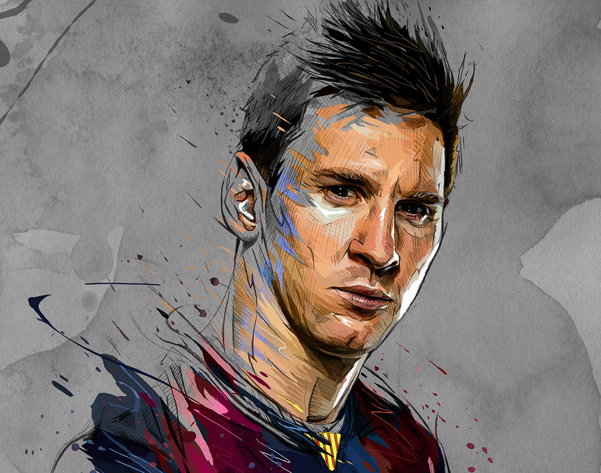 1200x944 Lionel Messi On Behance - Lionel Messi Painting