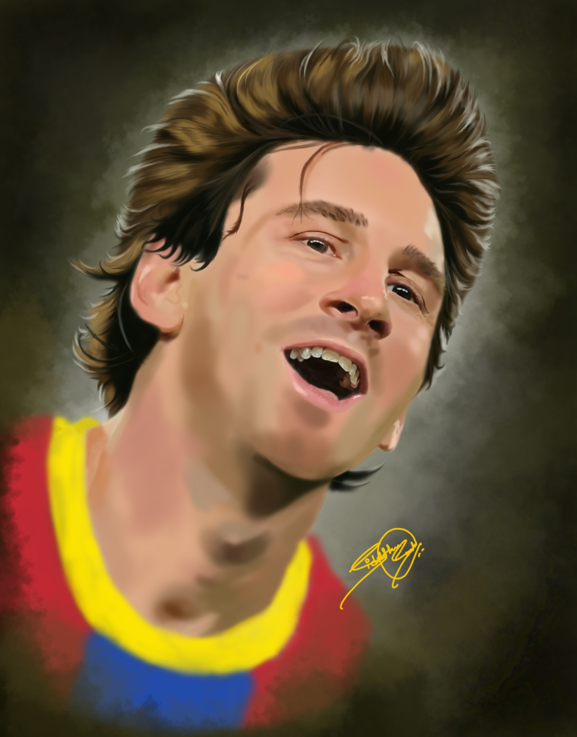 1920x2451 Artstation - Lionel Messi Painting