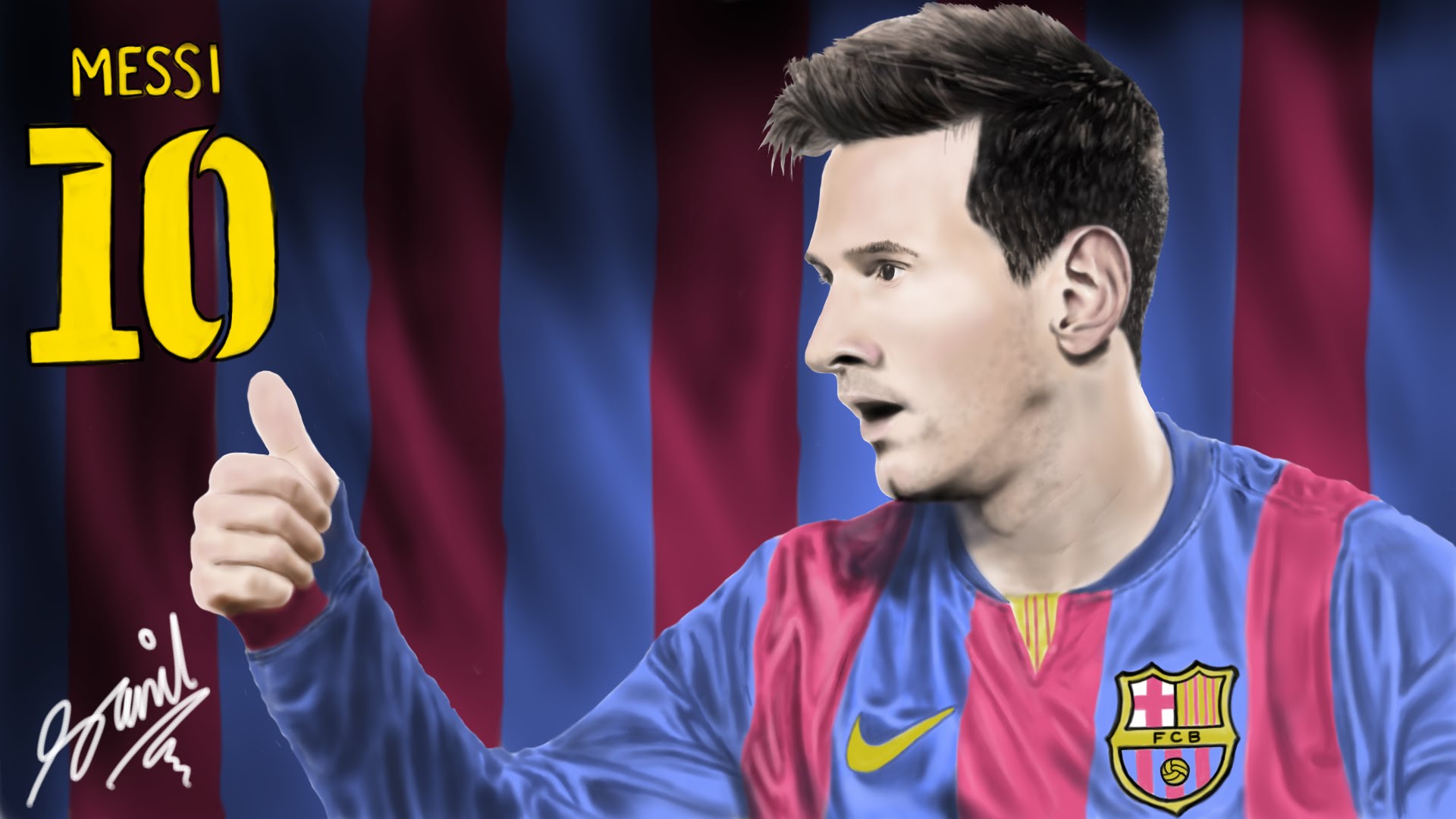1920x1080 Painting Lionel Messi - Lionel Messi Painting