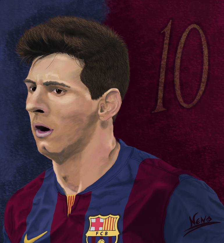 770x834 Saatchi Art Lionel Messi Painting By Nenad Arsikj - Lionel Messi Painting