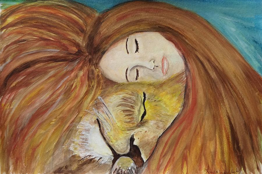 900x599 Lioness Heart Painting By Linda Waidelich - Lioness Painting
