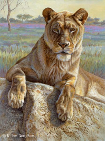 448x600 Serengeti Lioness - Lioness Painting