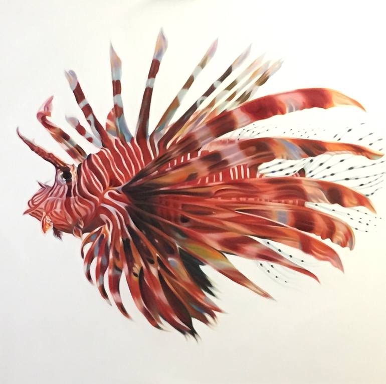 770x766 Saatchi Art Lion Fish Painting By Clark Prosperi - Lionfish Painting