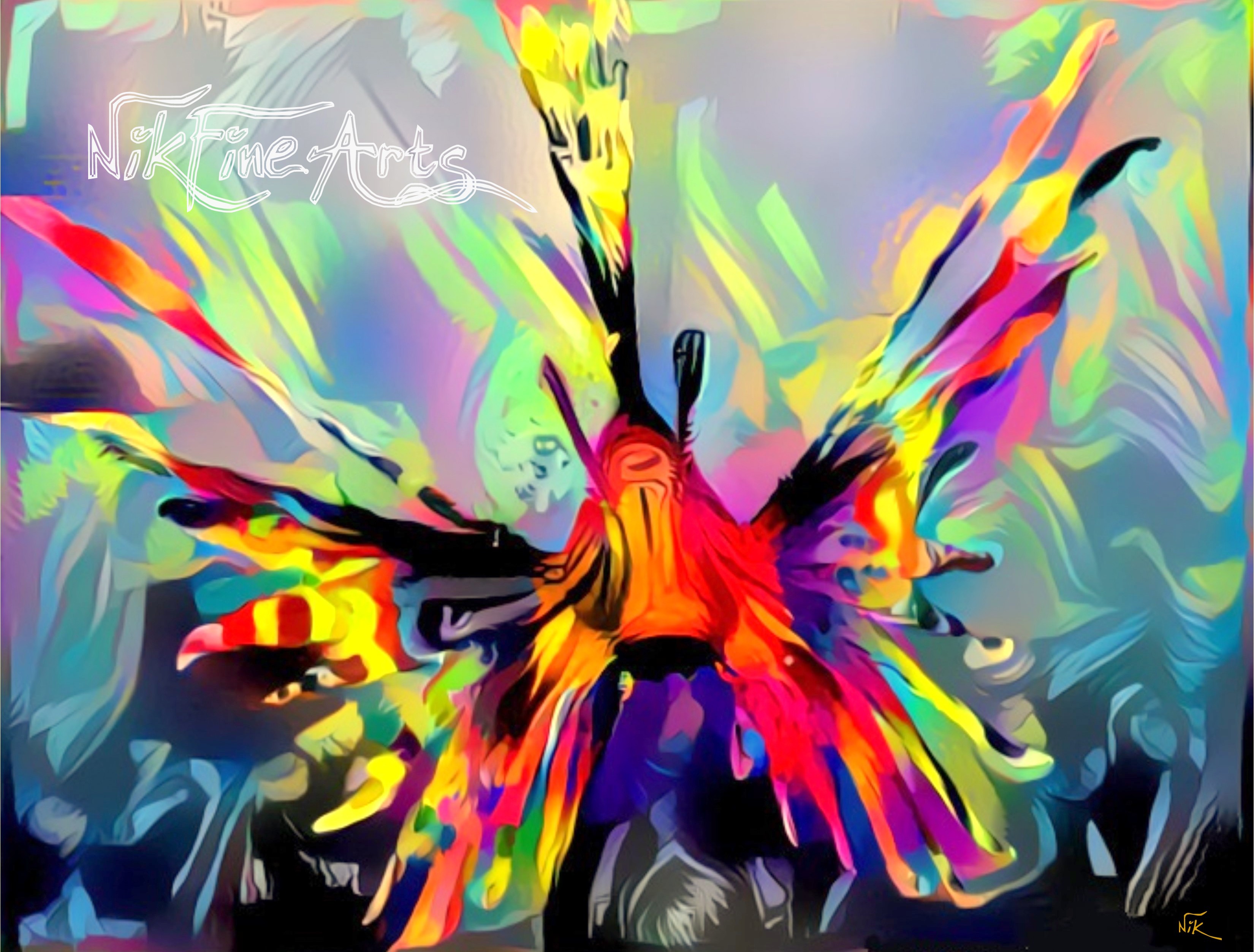 3300x2506 Colorful Lionfish 2 Nik Fine Arts Original Paintings - Lionfish Painting