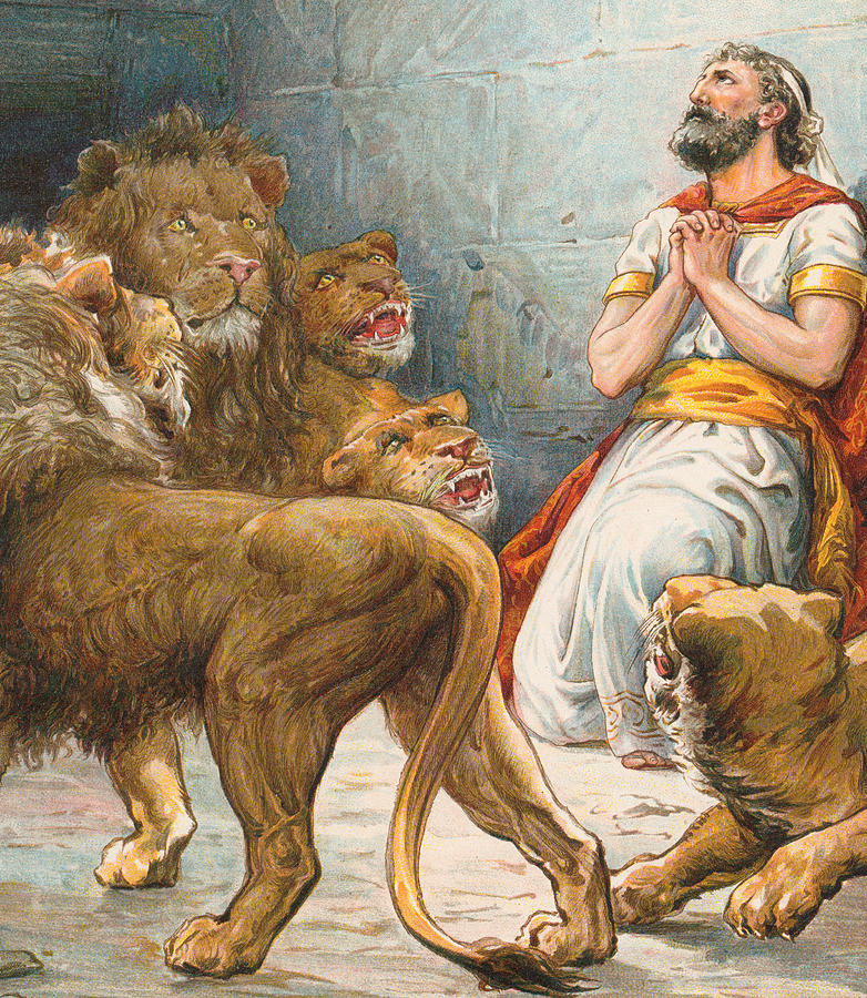782x900 Daniel In The Lion's Den Painting By Robert Ambrose Dudley - Lions Den Painting