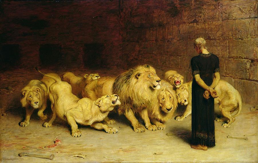 900x570 Daniel In The Lions Den Painting By Briton Riviere - Lions Den Painting