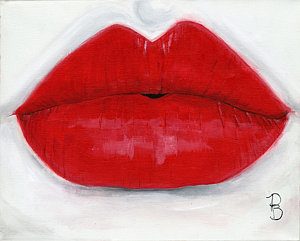 300x241 Luscious Lips Painting By Debbie Brown - Lip Painting