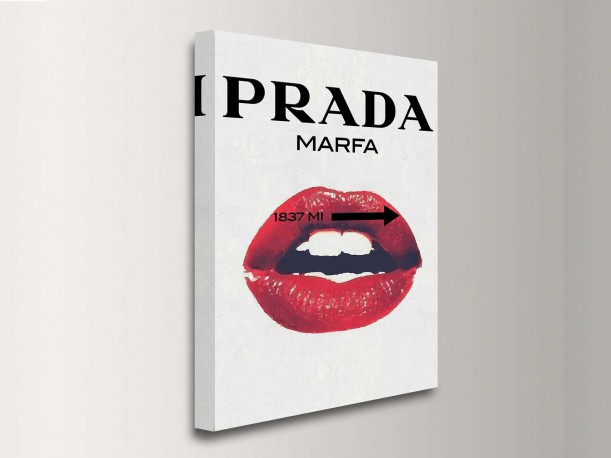 611x458 Prada Marfa Canvas, Lips, Modern Painting, Canvas Print, Modern - Lip Painting On Canvas
