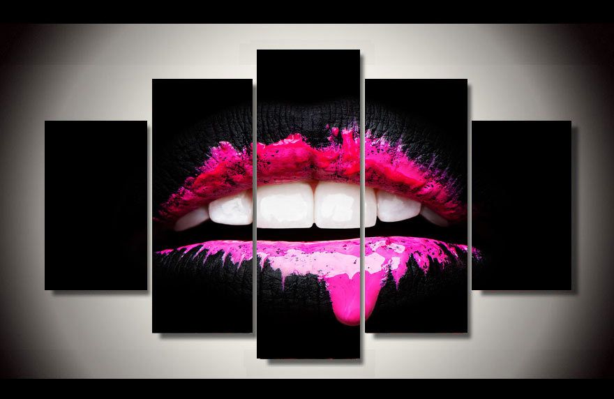 Lip Painting On Canvas at PaintingValley.com | Explore collection of ...