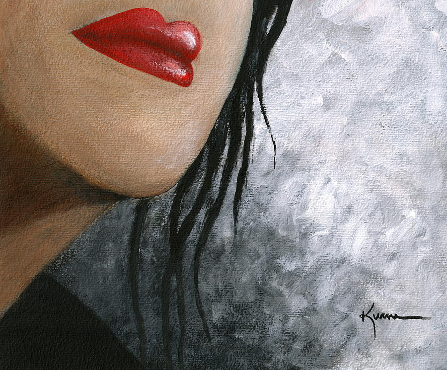 900x745 Red Lipstick Painting By Kume Bryant - Lipstick Painting
