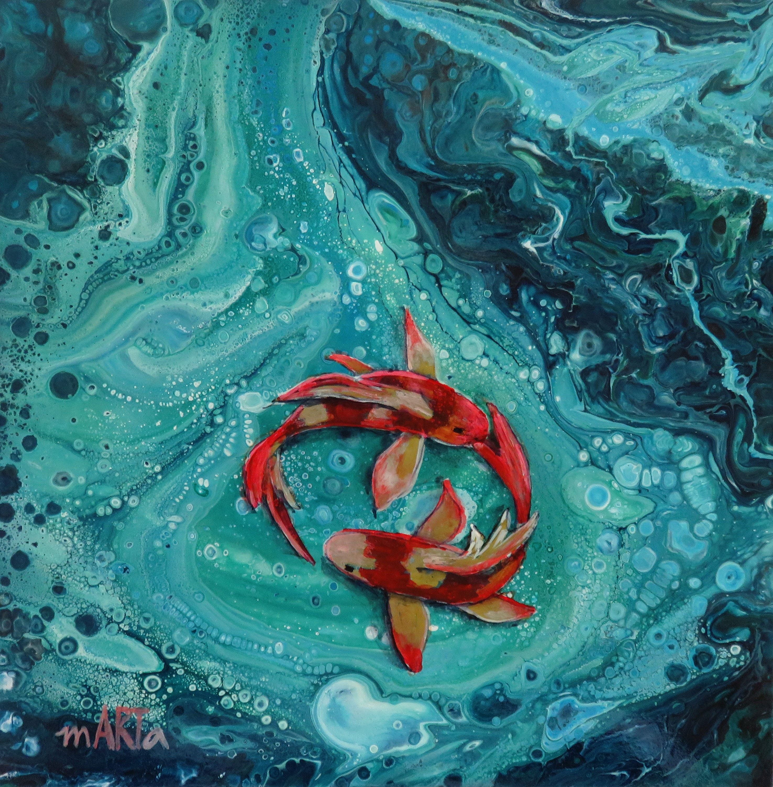 2952x3003 Around I Go - Liquid Acrylic Painting