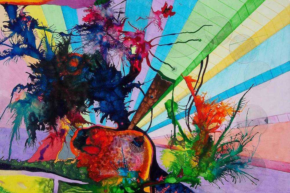 1000x667 Improvisational Pen Amp Ink Paintings Brian Moss Art - Liquid Acrylic Painting