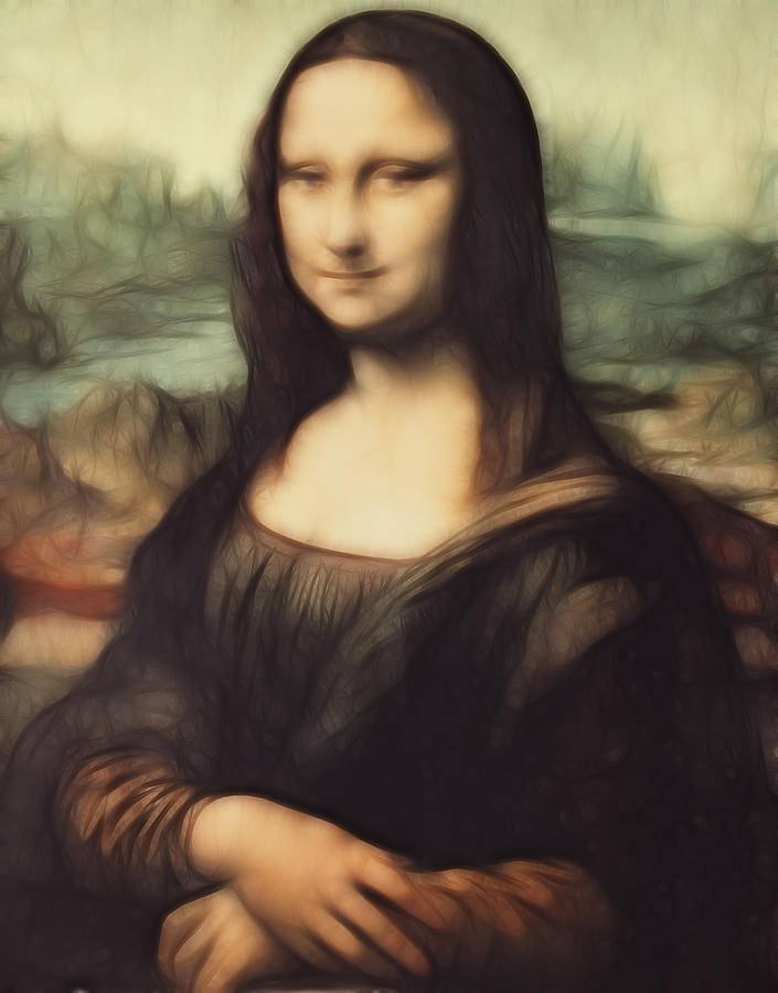 705x900 Mona Lisa Digital Painting Painting By Georgeta Blanaru - Lisa Painting