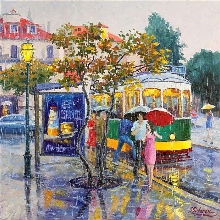 700x700 Rainy Day, Lisbon Portugal By Stanislav Sidorov - Lisbon Painting