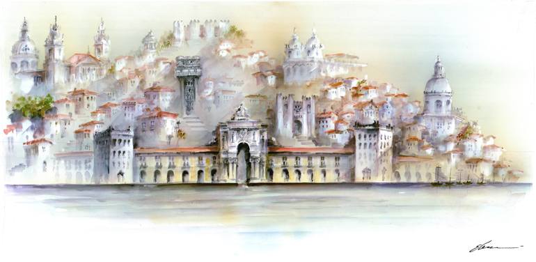 770x376 Saatchi Art River View Of Lisbon - Lisbon Painting