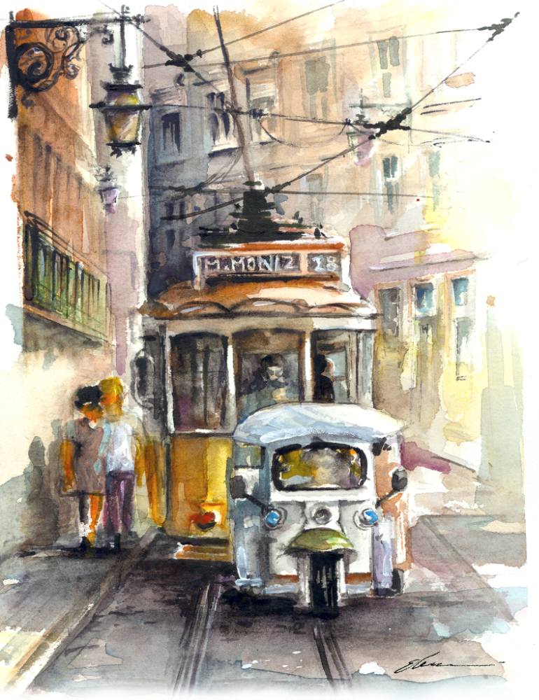 770x1000 Saatchi Art Tuk Tuk In Lisbon - Lisbon Painting