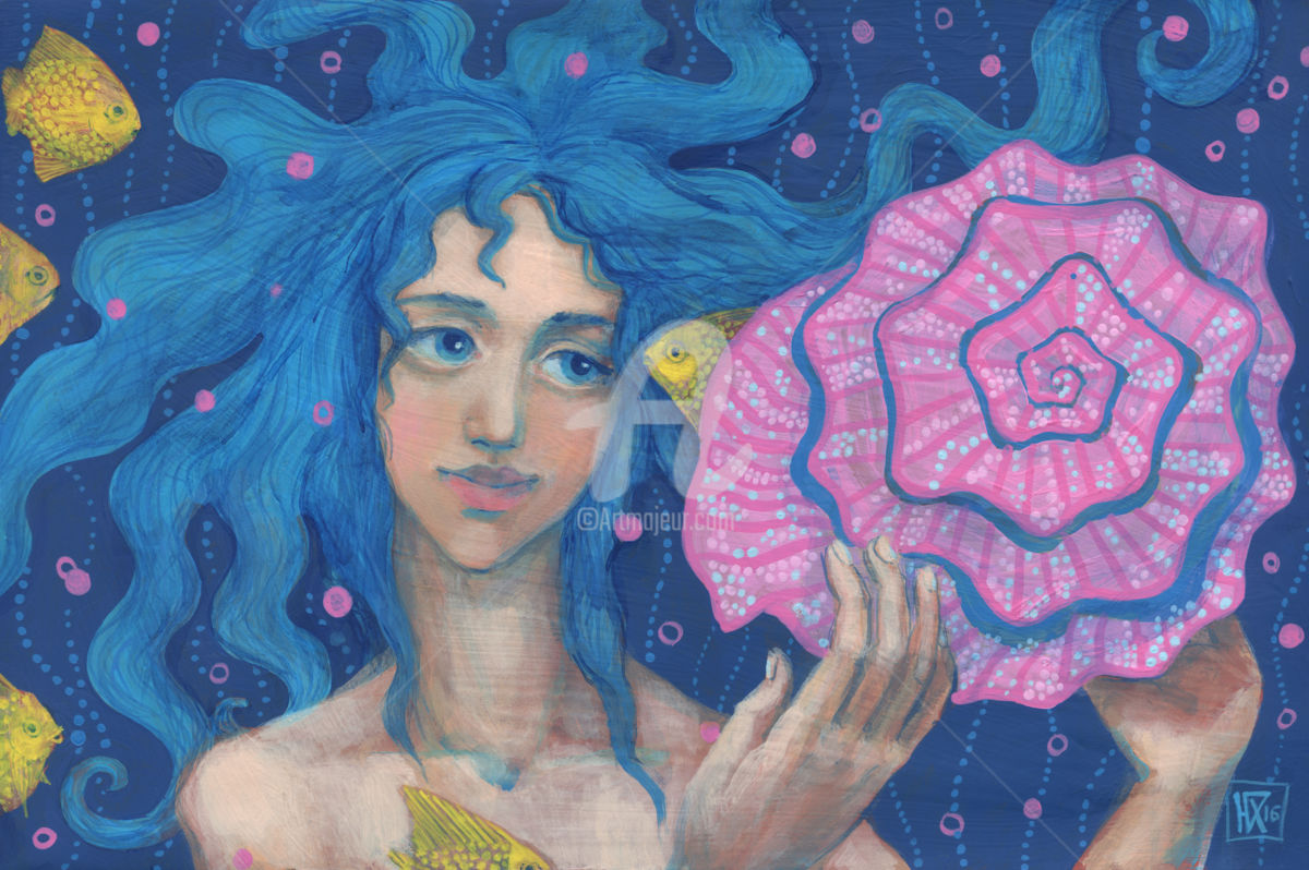 1200x798 Listening To The Sea (Julia Khoroshikh) - Listening Painting