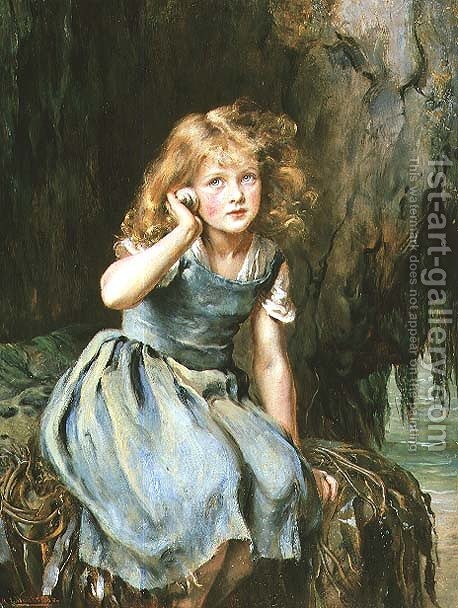 458x608 Listening To The Sea Mary Lemon Waller Reproduction 1st Art Gallery - Listening Painting