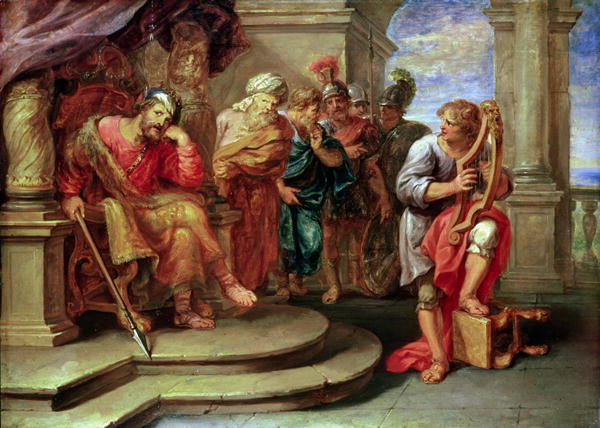 600x428 Saul Listening To David Playing The Harp Painting Erasmus - Listening Painting