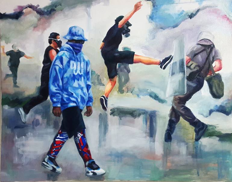 770x605 Saatchi Art Lit No.3 Painting By Samantha Han - Lit Painting