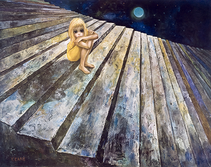 726x576 Alone Lithograph Keane Eyes Gallery - Lithograph Painting