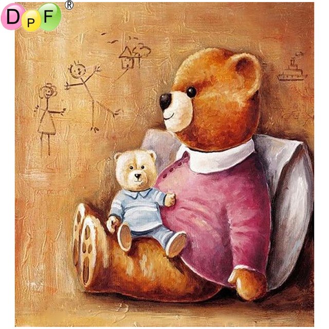 640x640 Dpf Little Bear Doll 5d Diamond Embroidery Home Decor Diamond - Little Bear Painting
