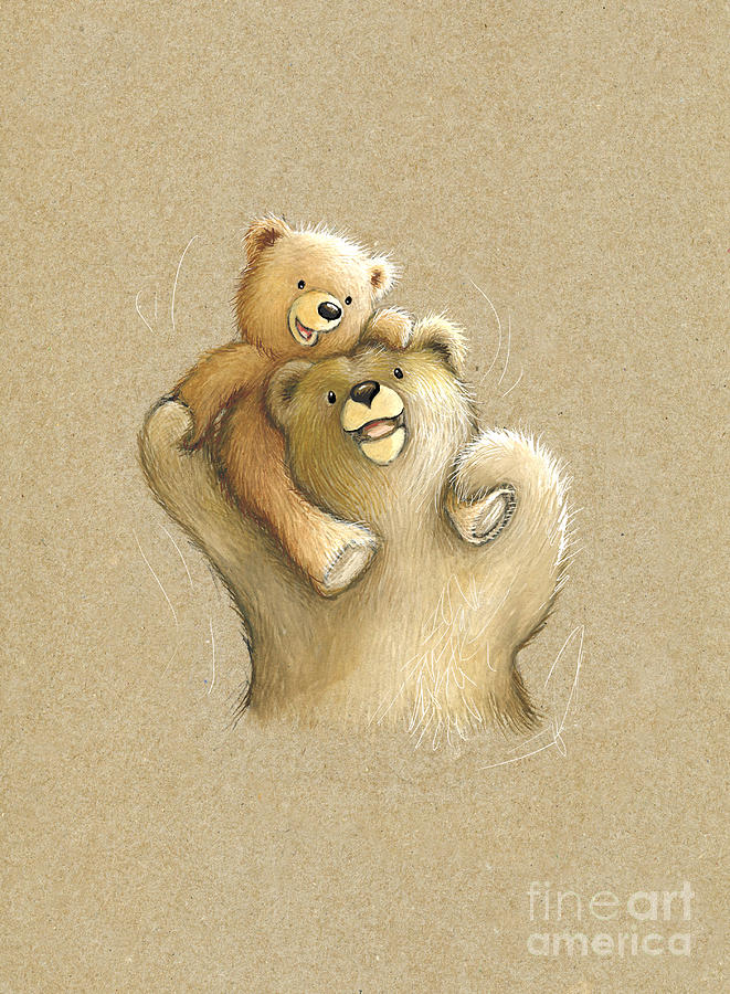 661x900 Little Bear And Big Bear Painting By Gail Yerrill - Little Bear Painting