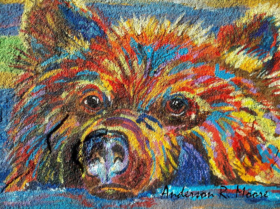900x672 Little Bear Painting By Anderson R Moore - Little Bear Painting