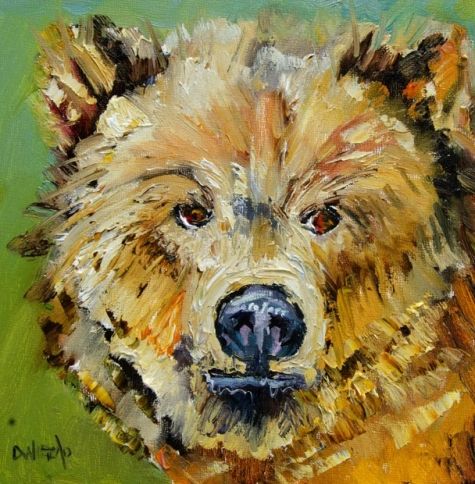 475x484 Artoutwest Diane Whitehead Fine Art Oil Painting Little Bear - Little Bear Painting