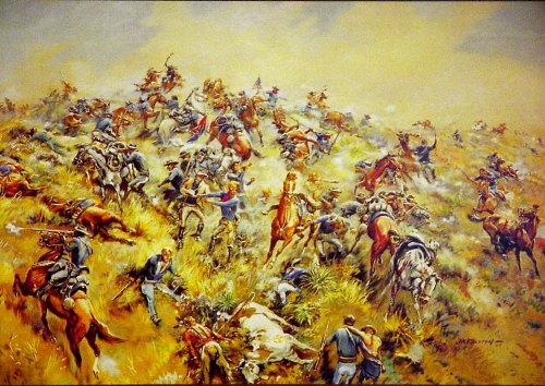 500x354 Battle Of Little Big Horn - Little Bighorn Painting