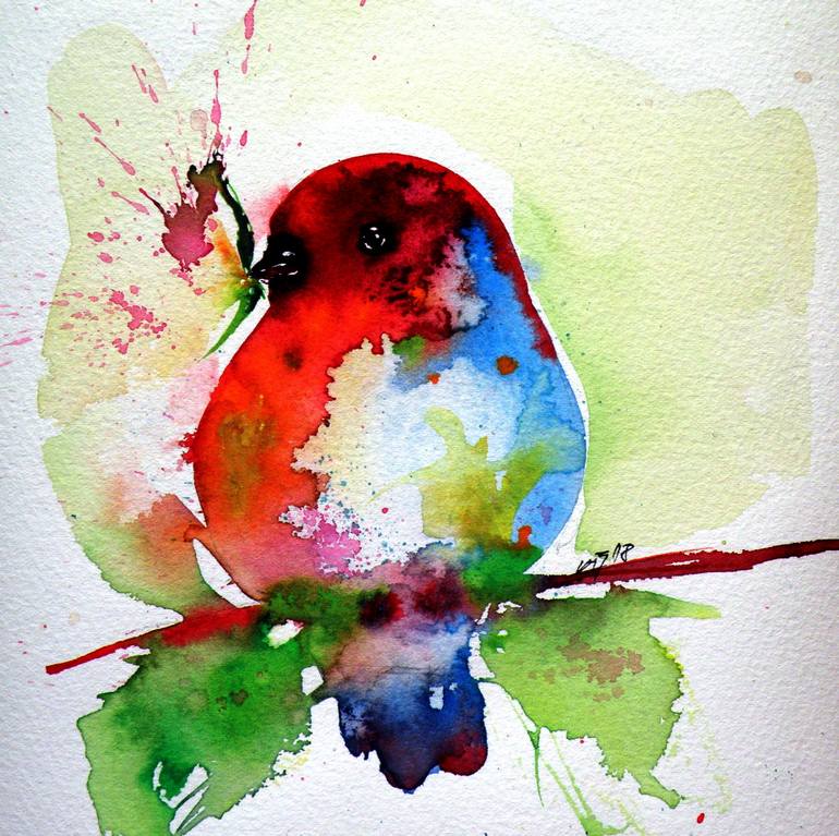 770x767 Saatchi Art Little Bird Ii Painting By Kovacs Anna Brigitta - Little Bird Painting