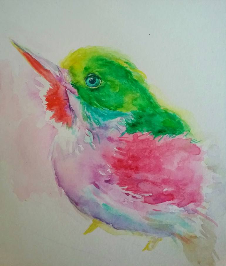 770x905 Saatchi Art Little Bird Painting By Daniela Vasileva - Little Bird Painting