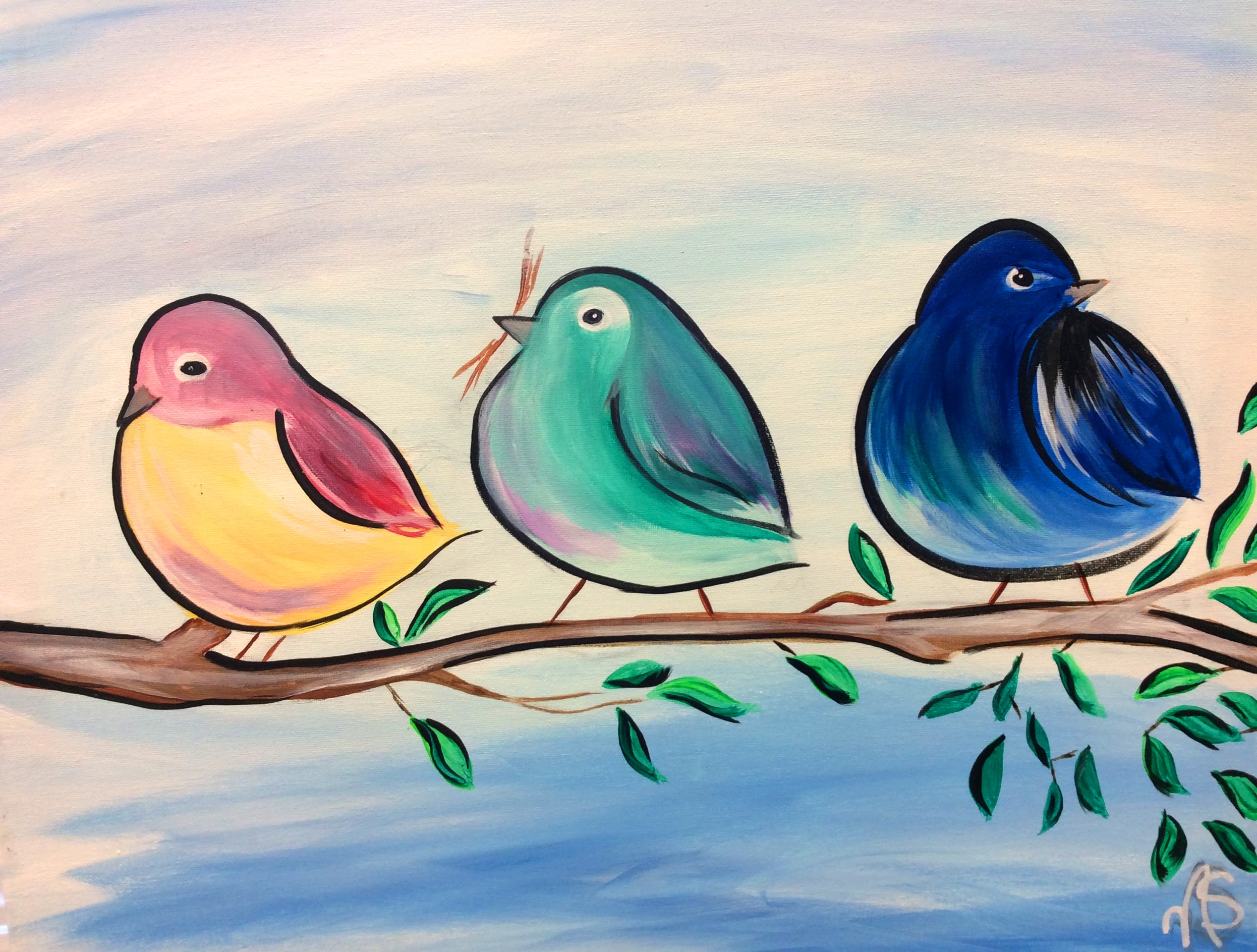2492x1887 Three Little Birds Wilson, Nc Wine Amp Design - Little Bird Painting