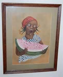 244x300 Image Detail For 1931 Little Black Girl Eating Watermelon Naive - Little Black Girl Painting