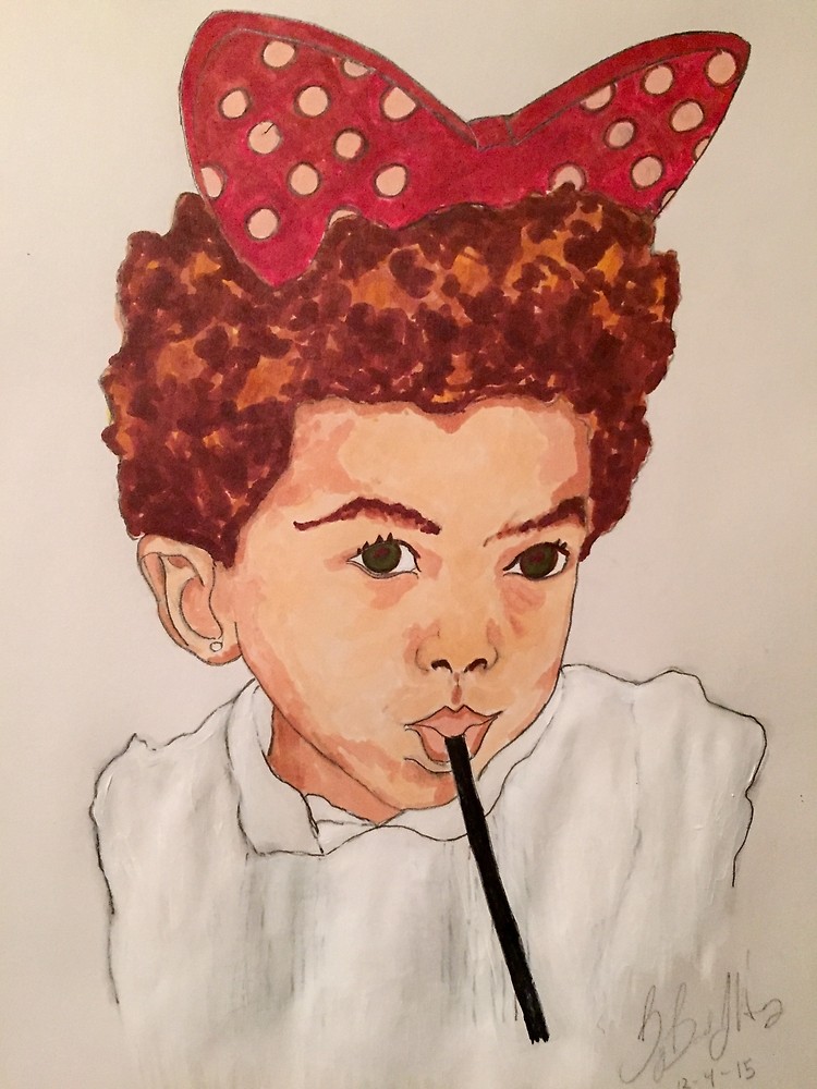750x1000 Little Black Girl. By Jamartheartist Redbubble - Little Black Girl Painting