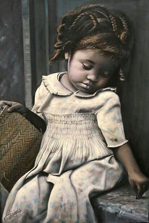 482x720 Painting Of Little Black Girl Art Black Girls - Little Black Girl Painting